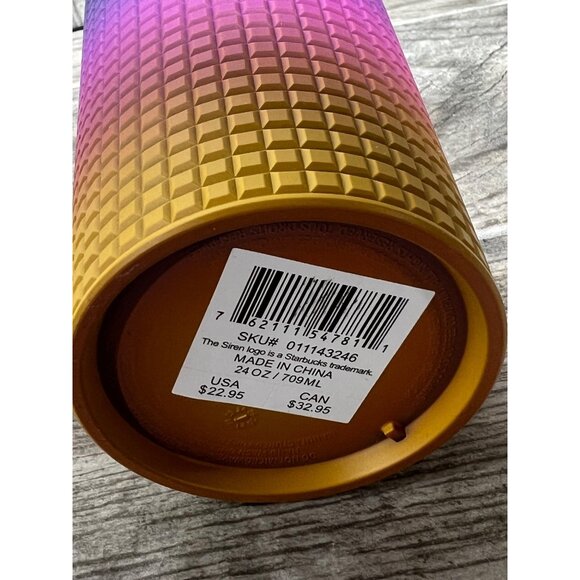 Tim Singleton + Starbucks 2023 Pride 24 Oz Tumbler Cup NWT Rainbow Ombre Texture - Picture 5 of 5